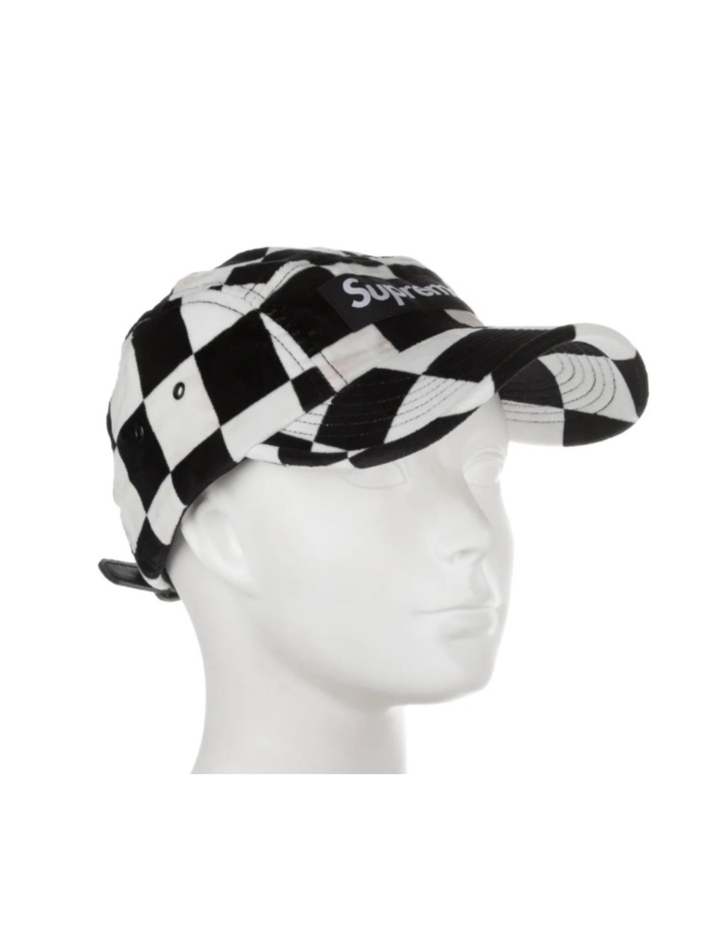 Supreme FW2020 Velvet Checkerboard Camp Cap.